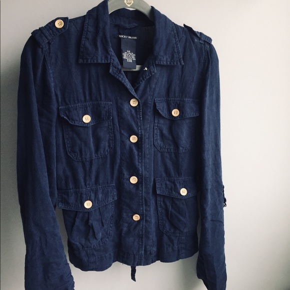 Lucky Brand Jackets & Blazers - Linen LUCKY BRAND blue blazer S/P